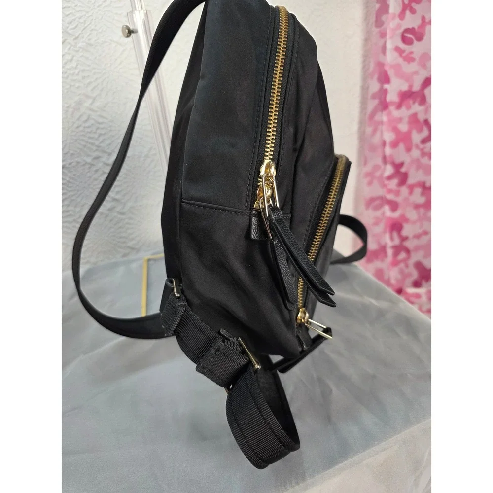 Kate Spade New York Chelsea Small Backpack Black Nylon Gold Hardware WKR00556